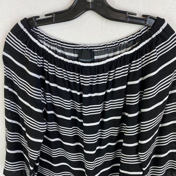 Cynthia Rowley Stripe Off Shoulder Blouse - Picture 3 of 6